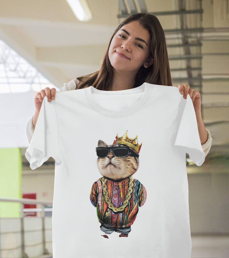 Big Paw Paw Cat with Crown and Shades T-Shirt