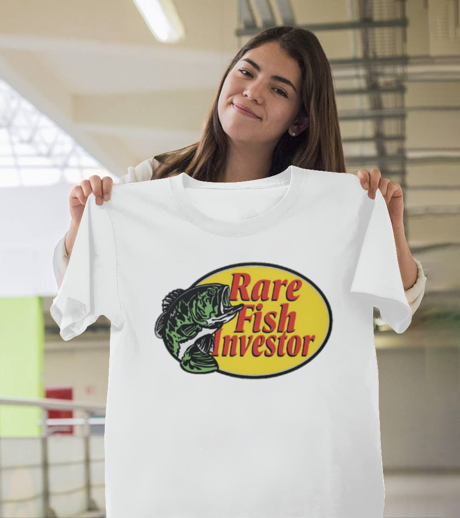 Rare Fish Investor Yellow Oval Emblem With Bass T-Shirt