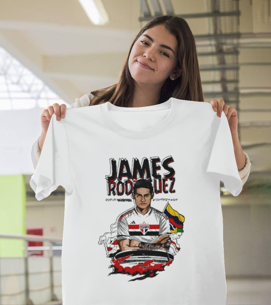 James Rodriguez Sao Paulo Football Colombia Flag T-Shirt