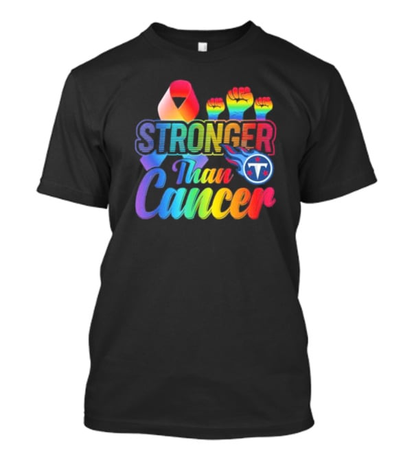 Tennessee Titans Rainbow Stronger Than Cancer NFL Awareness T-Shirt