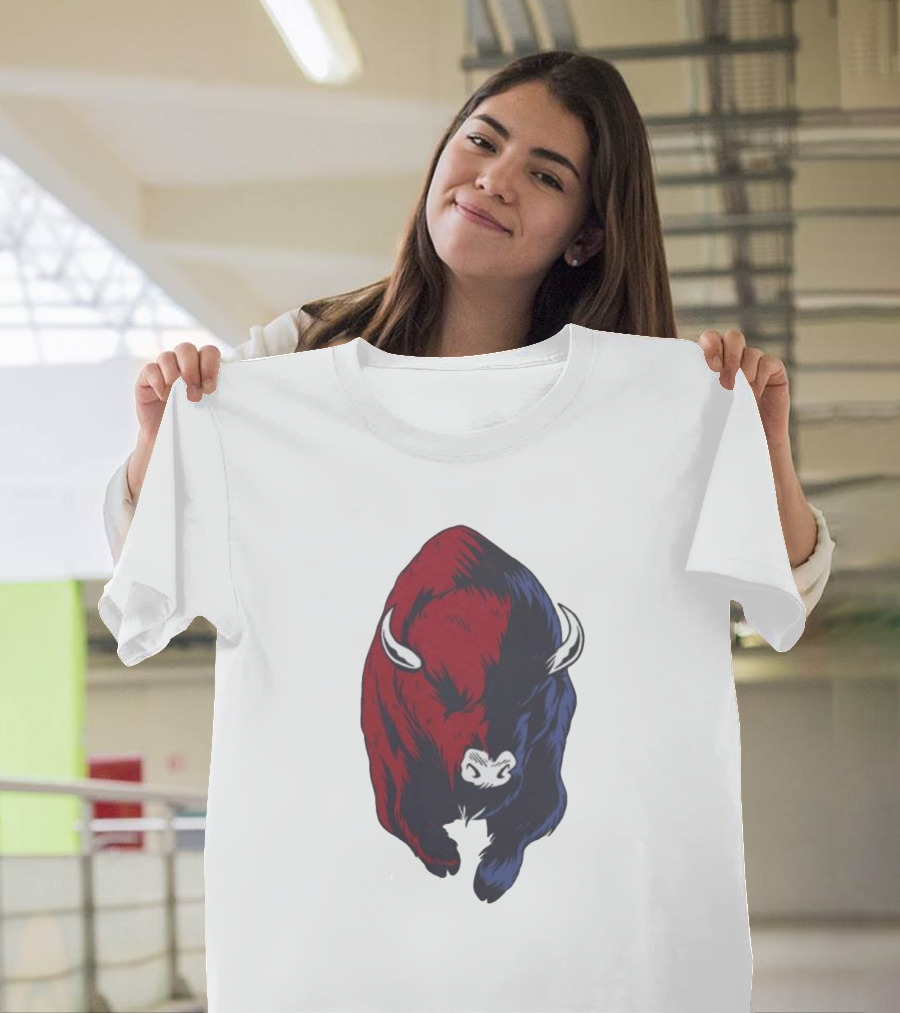 Bull Duality Red Blue Contrast T-Shirt