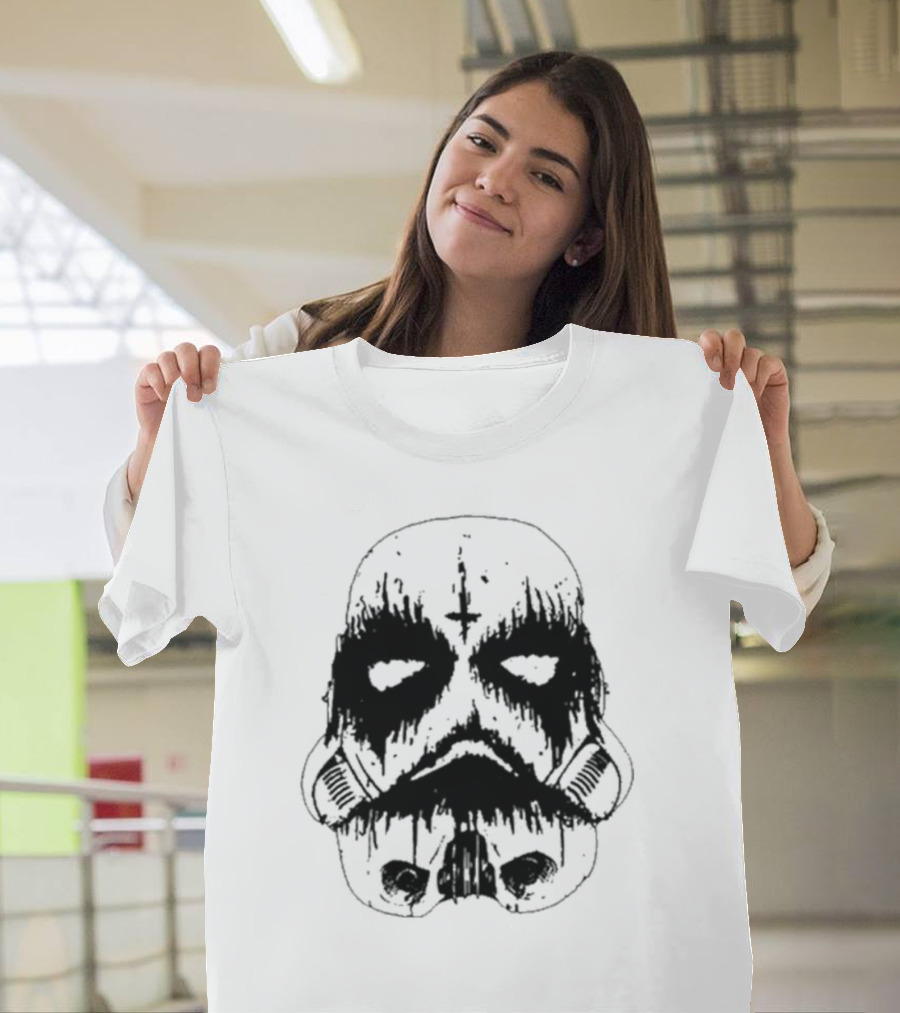 Black Metal Stormtrooper Star Wars Helmet T-Shirt