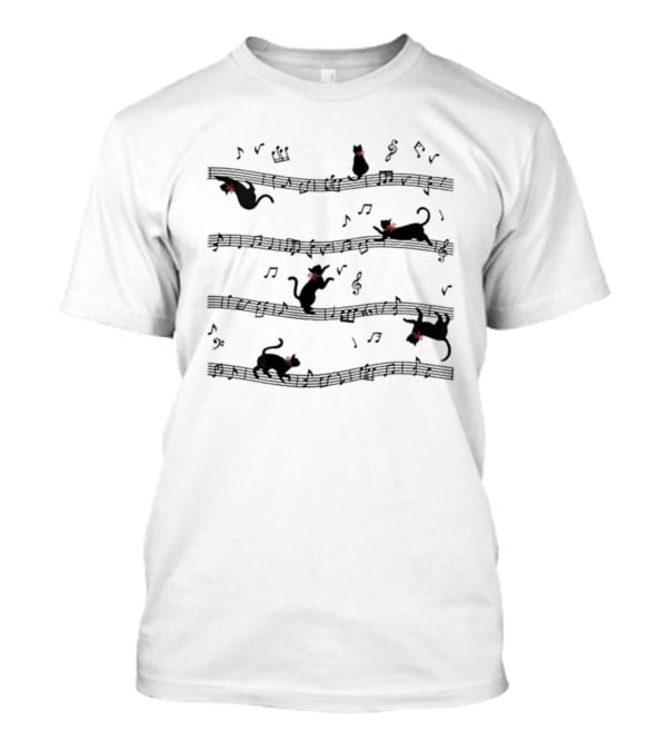 Cats Playing On Music Notes Best Gifts For Cat Lovers Mothers Day Womens T-Shirt