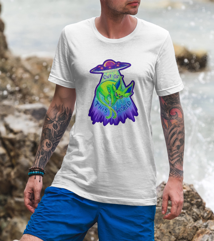 Espeon Out Of This World UFO Beam T-Shirt