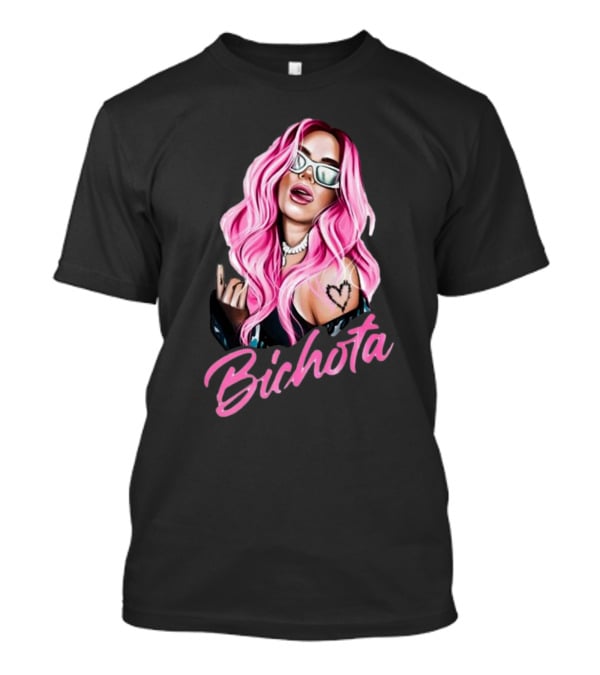 Karol G Pink Hair La Bichota Reggaeton Fan Birthday Gift T-Shirt