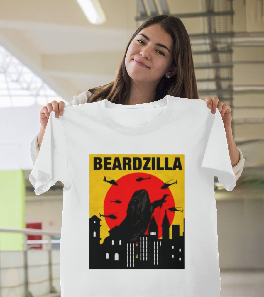 BEARDZILLA LIZARD LOVER CITYSCAPE AND HELICOPTERS T-Shirt
