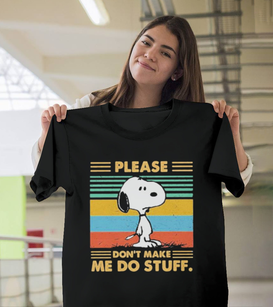 Snoopy Please Don’t Make Me Do Stuff Vintage Retro Colors T-Shirt