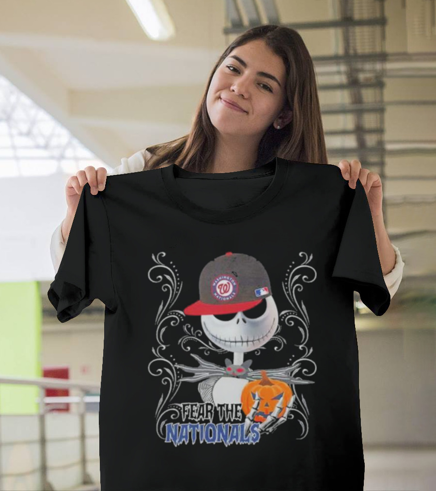 Jack Skellington Fear The Nationals Halloween Pumpkin Washington Nationals Hat T-Shirt