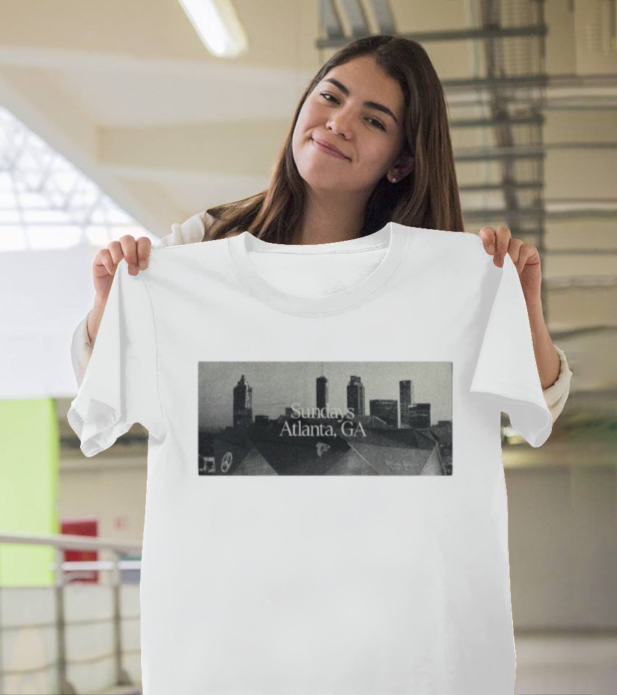 Atlanta Falcons Majestic Threads Sundays Skyline Atlanta GA T-Shirt