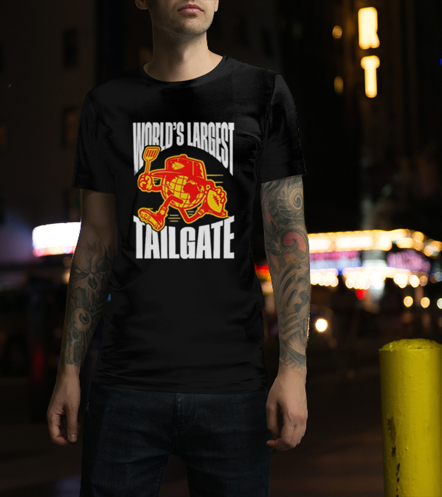 World's Largest Tailgate Football Globe And Spatula T-Shirt