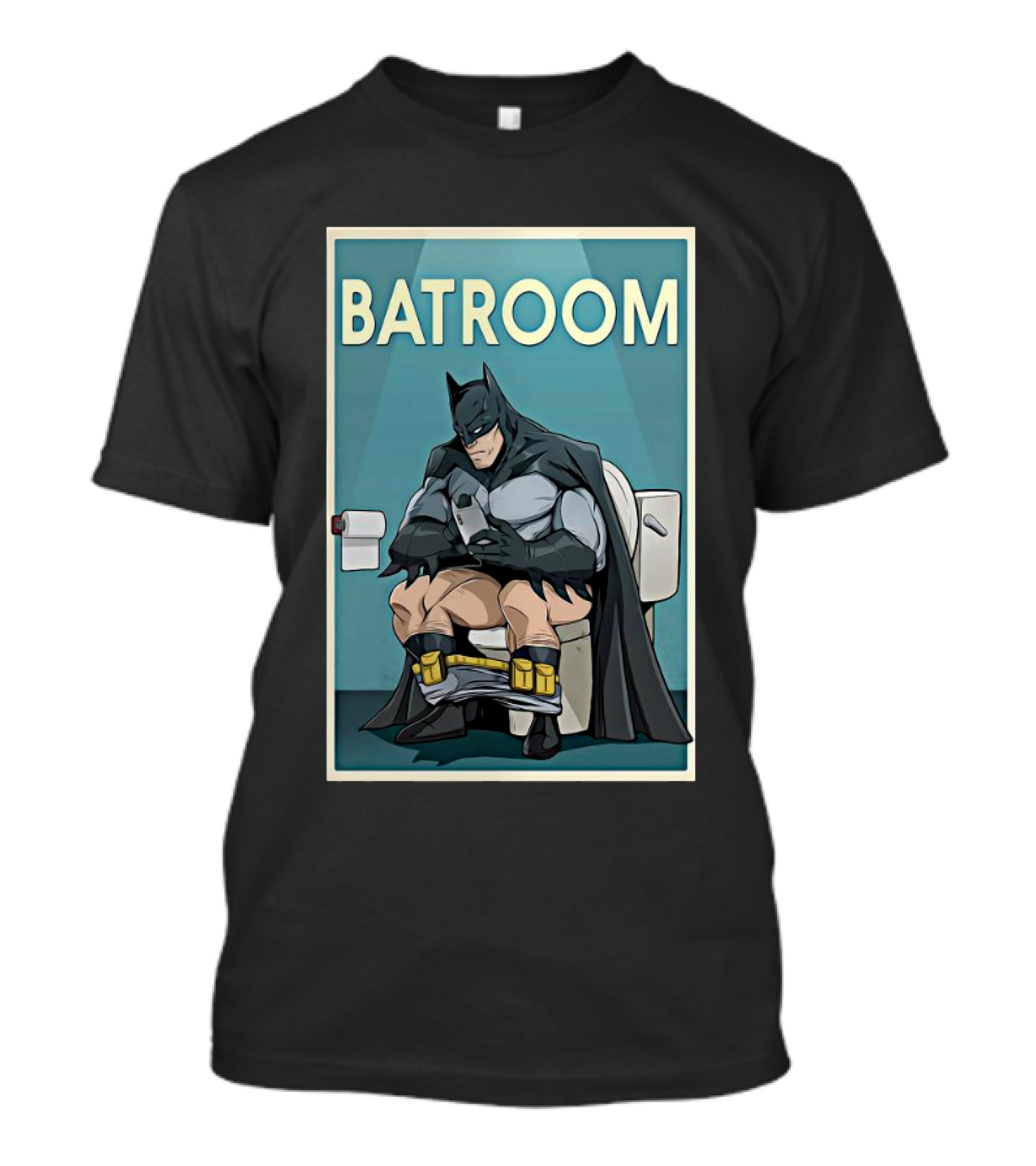 Batman Toilet Batroom Comic Panel T-Shirt