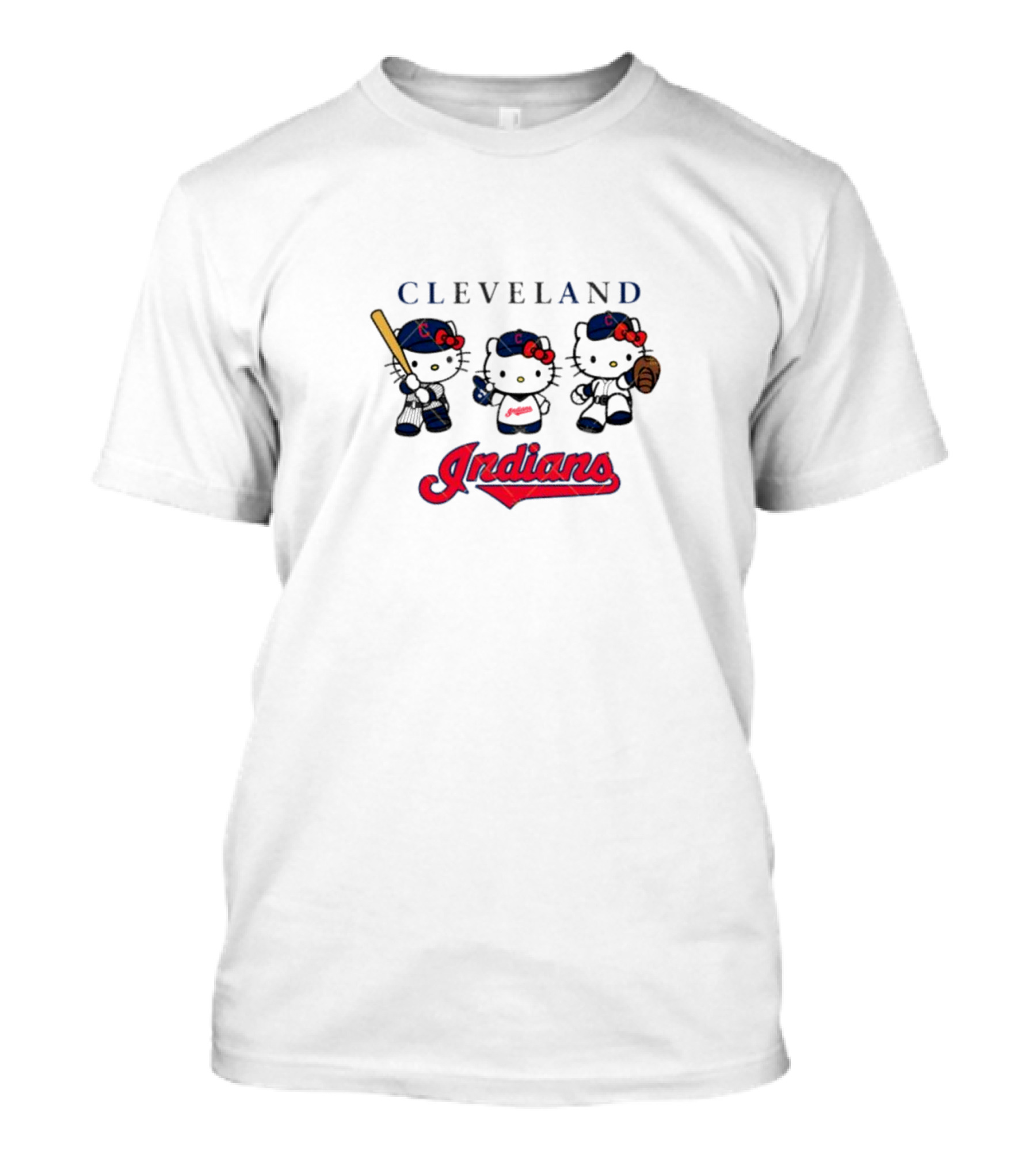 Hello Kitty Cleveland Indians Baseball Team Fans T-Shirt