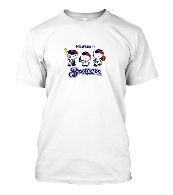Milwaukee Brewers Hello Kitty Baseball Team T-Shirt