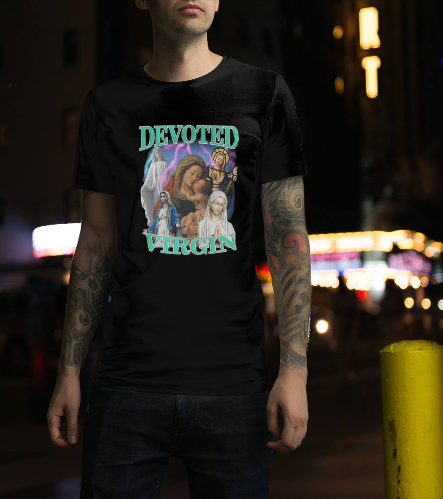 Devoted Virgin Mary Iconic Religious T-Shirt