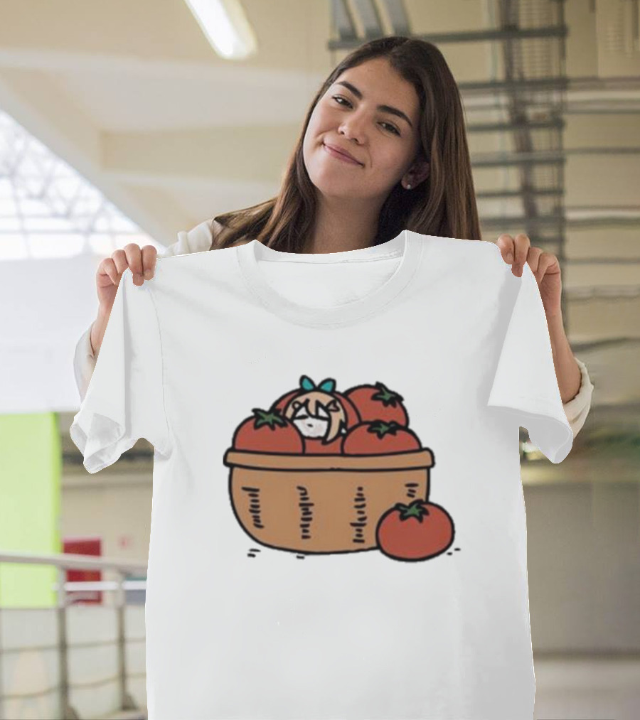 Pomato Anime Character in Tomato Basket T-Shirt