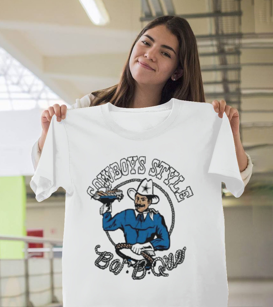 Cowboys Style Bar-B-Que Homage Royal Dallas Cowboys NFL x Guy Fieri’s Flavortown Tri-Blend T-Shirt