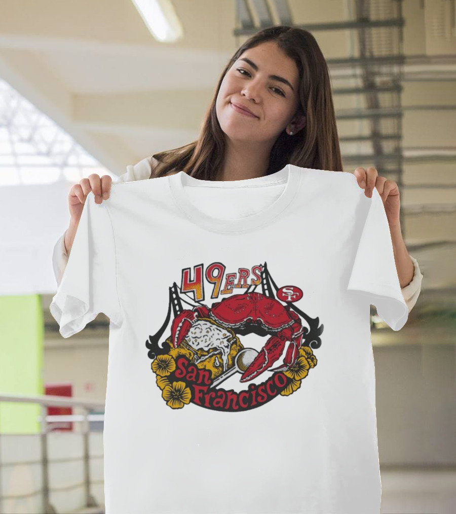 San Francisco 49ers NFL x Guy Fieri Flavortown Crab Bridge T-Shirt