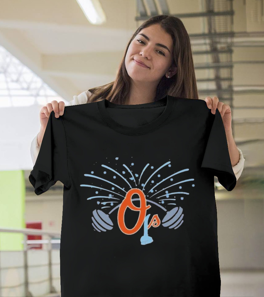 Orioles O’s Barbell Fireworks T-Shirt