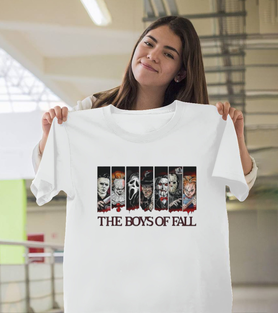 The Boys Of Fall Horror Icons Vintage Halloween Scary Movie Autumn T-Shirt