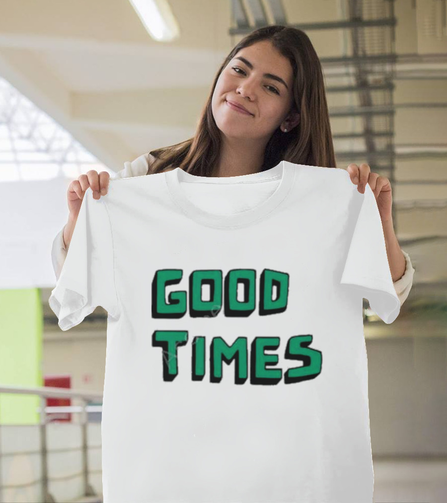 Kylie Minogue Good Times Retro Green Text T-Shirt
