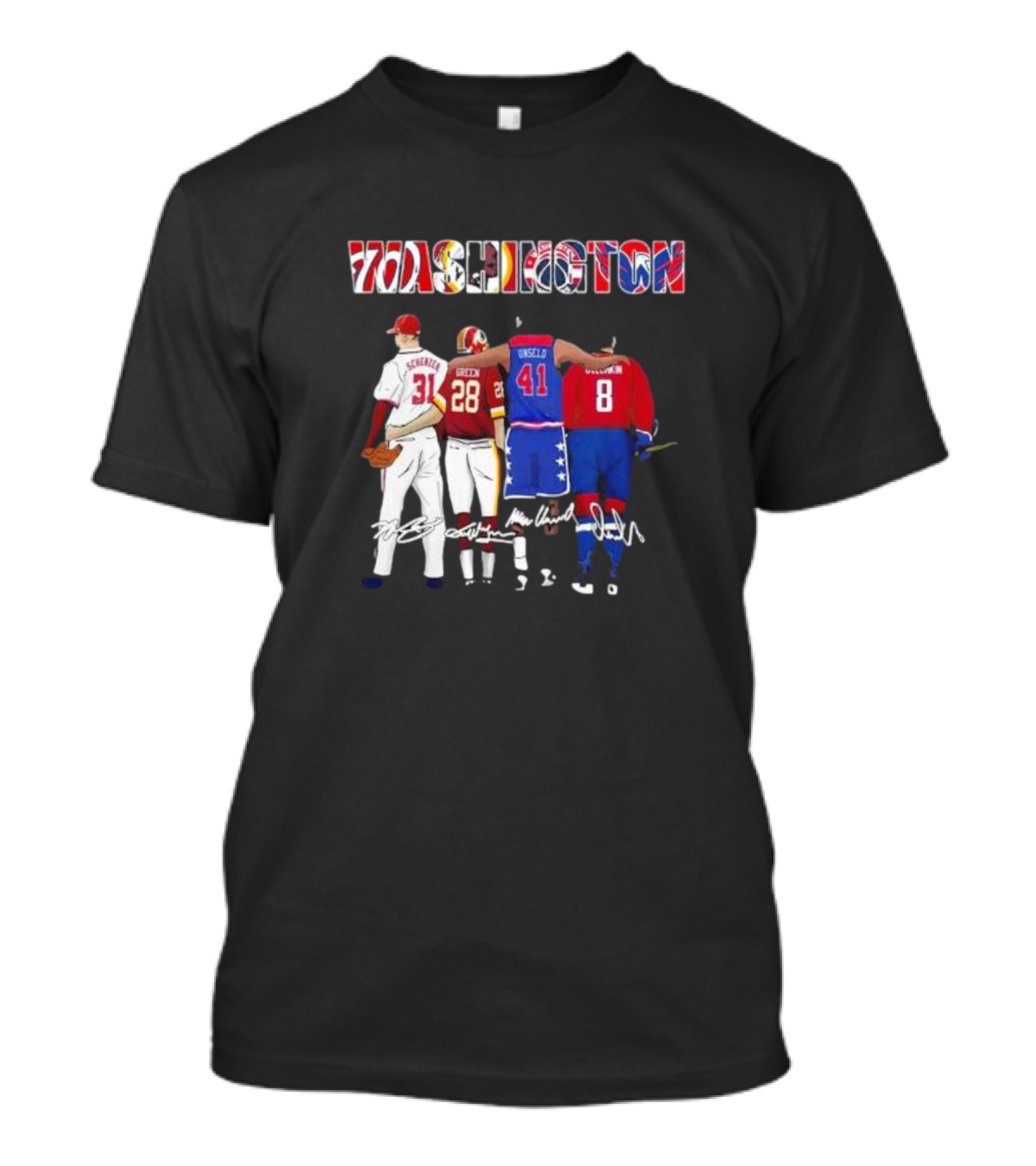 Washington Sports Team Champions Schoen Green Unseld Ovechkin T-Shirt