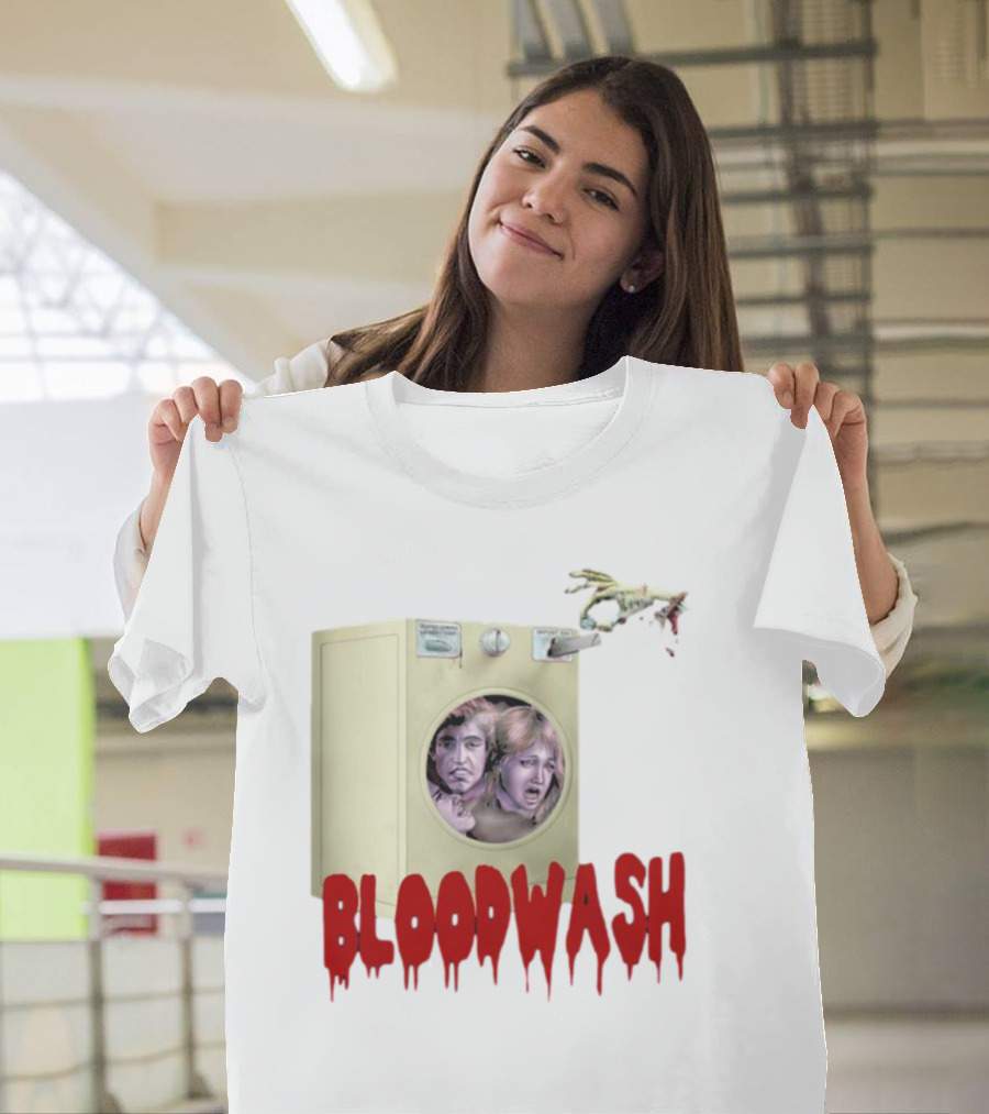 Puppet Combo Bloodwash Horror Laundry Machine with Faces and Monster Hand T-Shirt