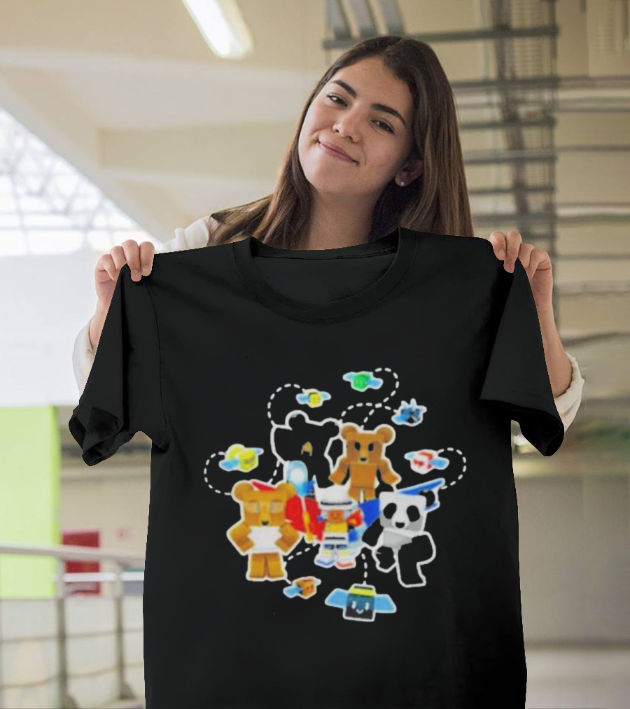 Bee Swarm Simulator Bear Team Characters with Bees T-Shirt
