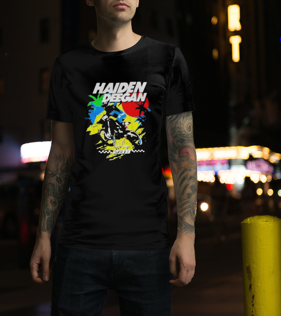 Haiden Deegan 38 Colorful Motocross Art With Sun And Palm Elements T-Shirt