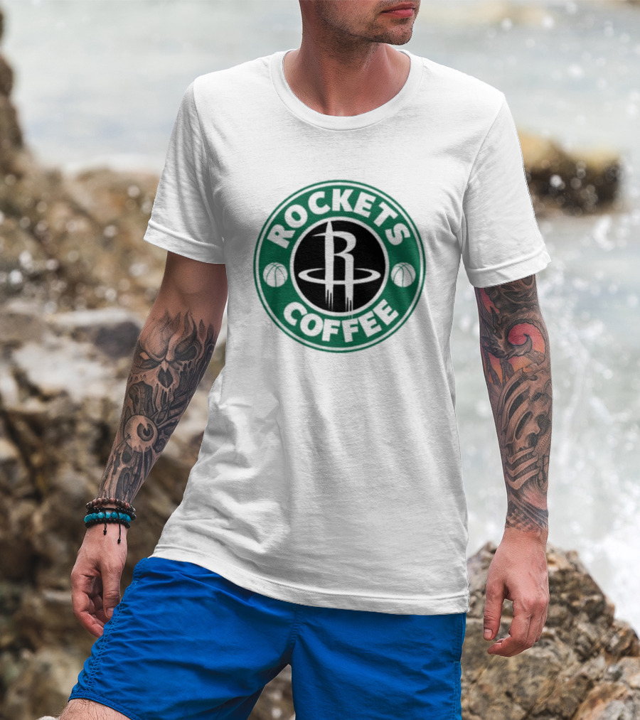 Houston Rockets Coffee Parody Logo Basketball T-Shirt