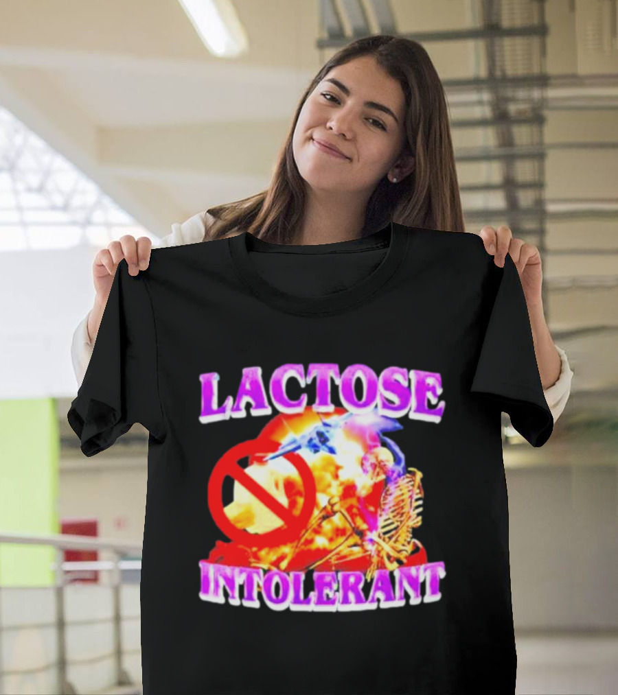 Lactose Intolerant Explosion Skeleton No T-Shirt