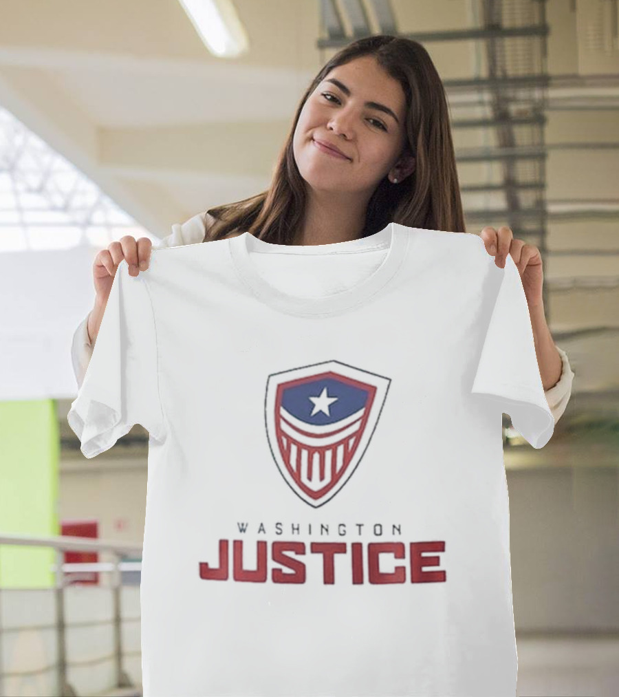 Washington Justice Logo Emblem Star Shield Branding T-Shirt