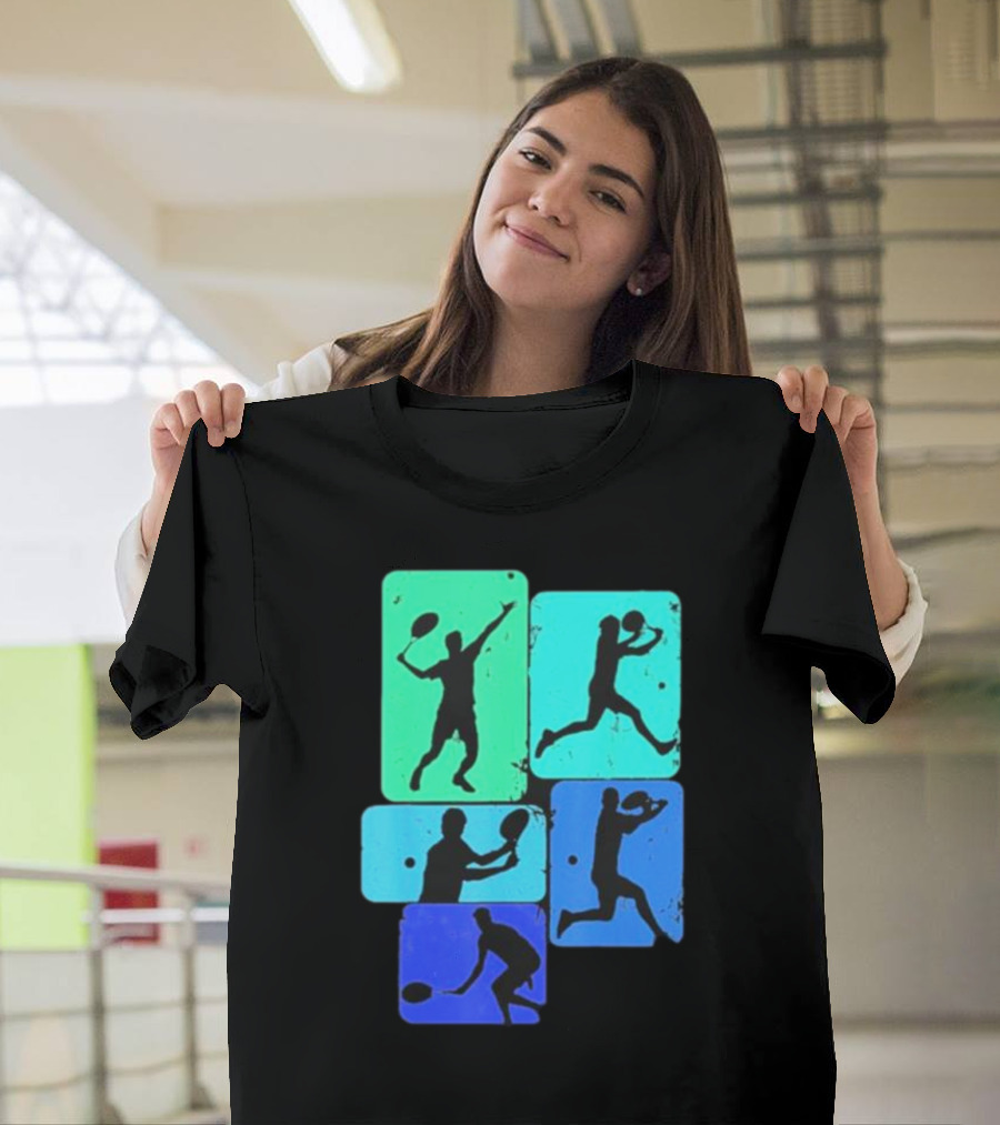 Tennis Player Youth Men Silhouettes In Motion T-Shirt