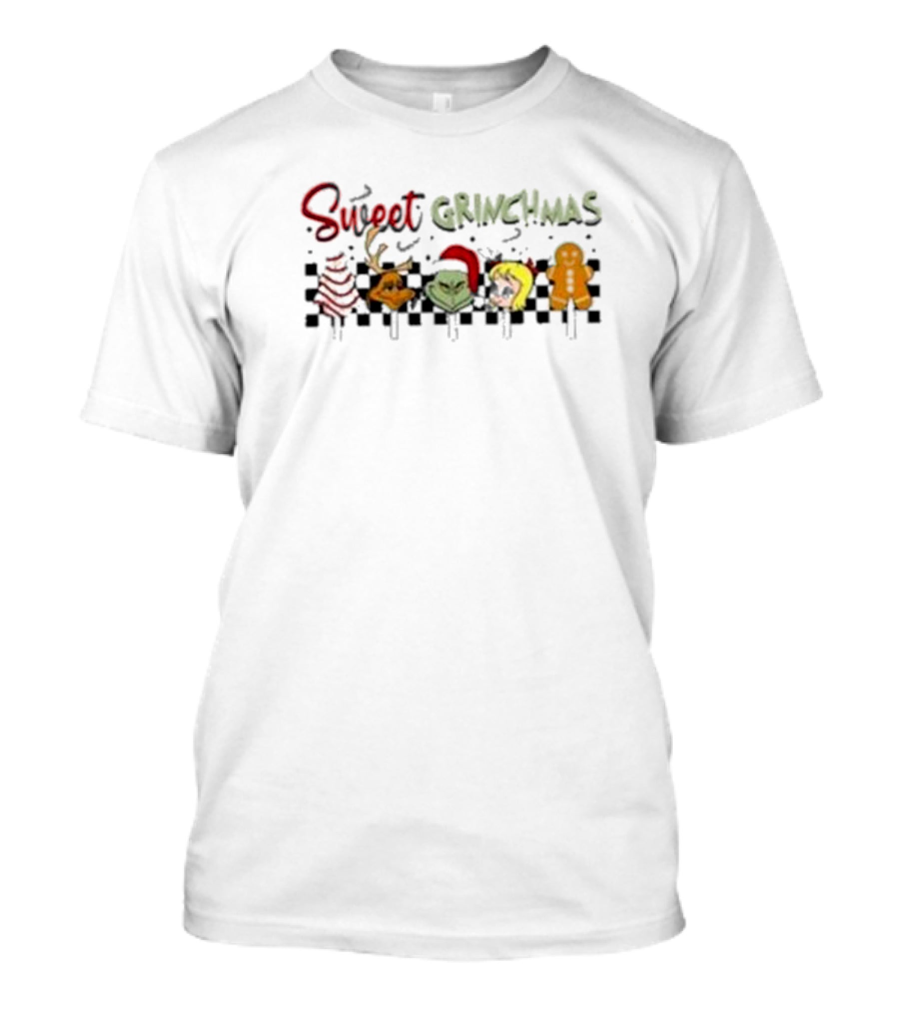 Sweet Grinchmas Christmas Tree Reindeer Grinch Gingerbread Man T-Shirt