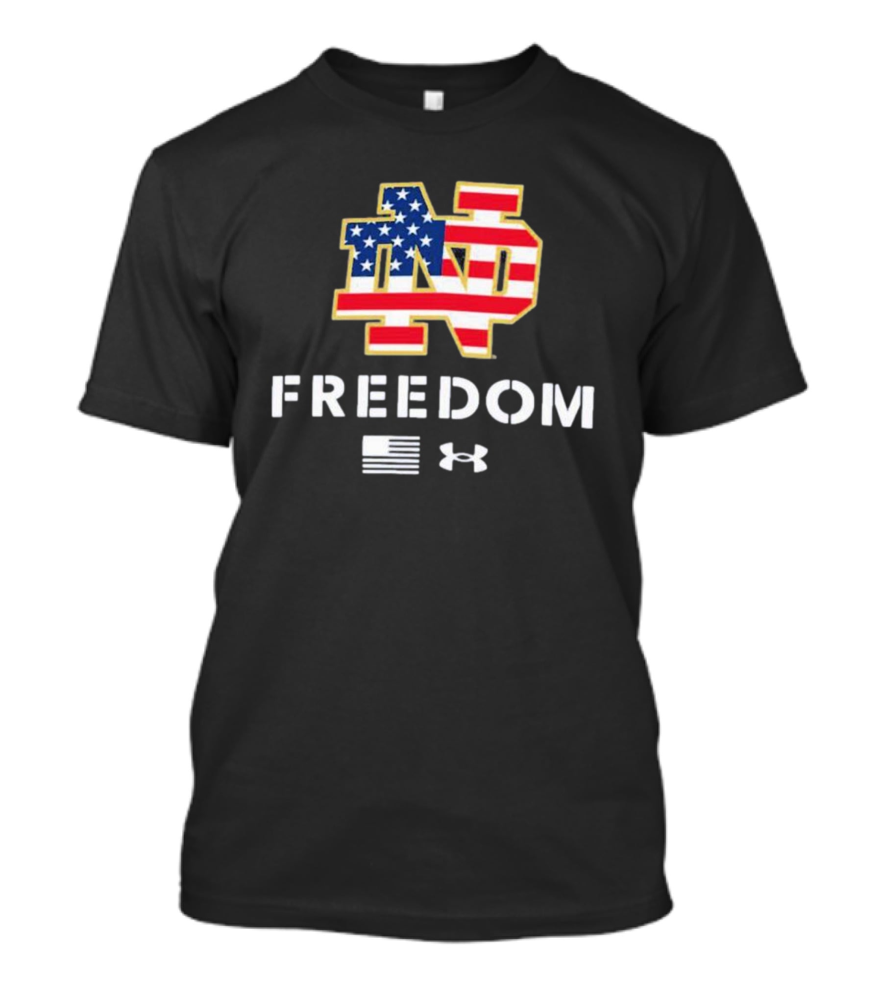 Notre Dame Fighting Irish ND Stars And Stripes Freedom Under Armour T-Shirt