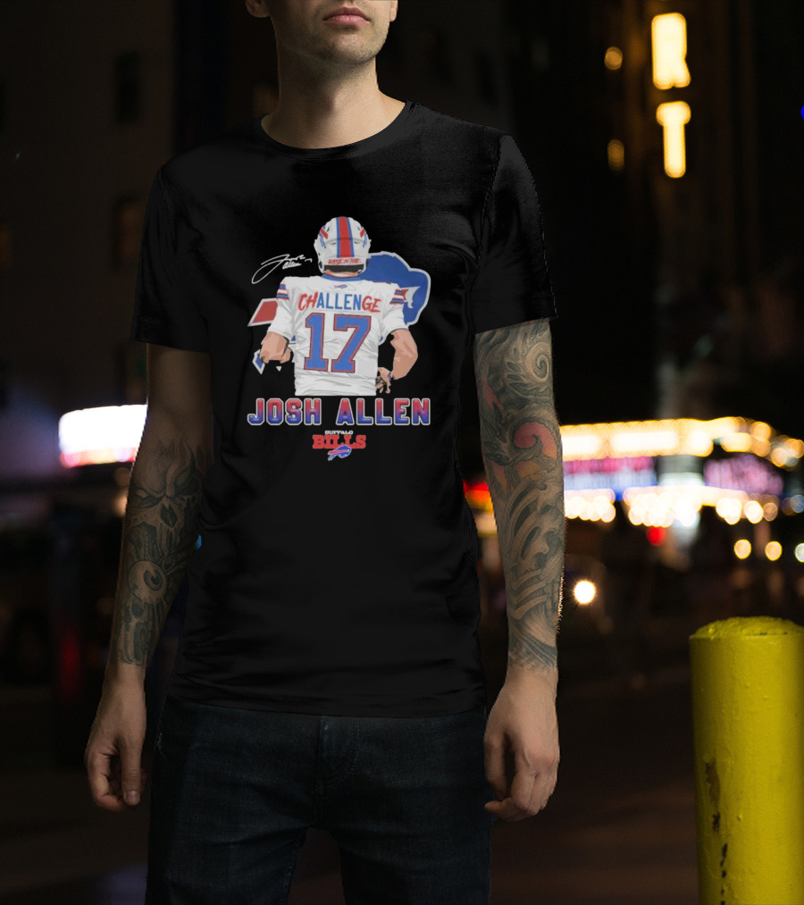 Josh Allen Challenge 17 Buffalo Bills Rise 17th T-Shirt