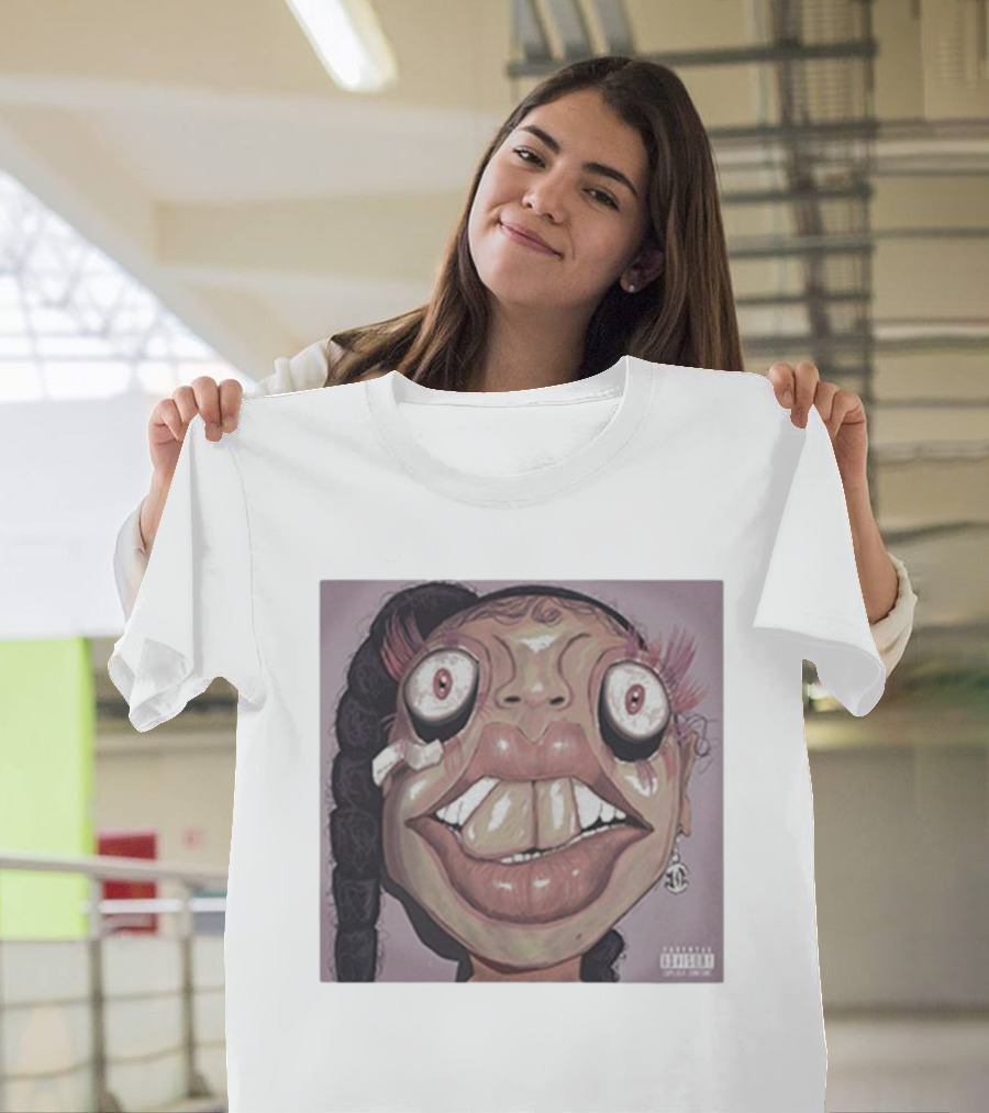 21 Savage and Drake Her Loss Cover Art Character with Parental Advisory T-Shirt