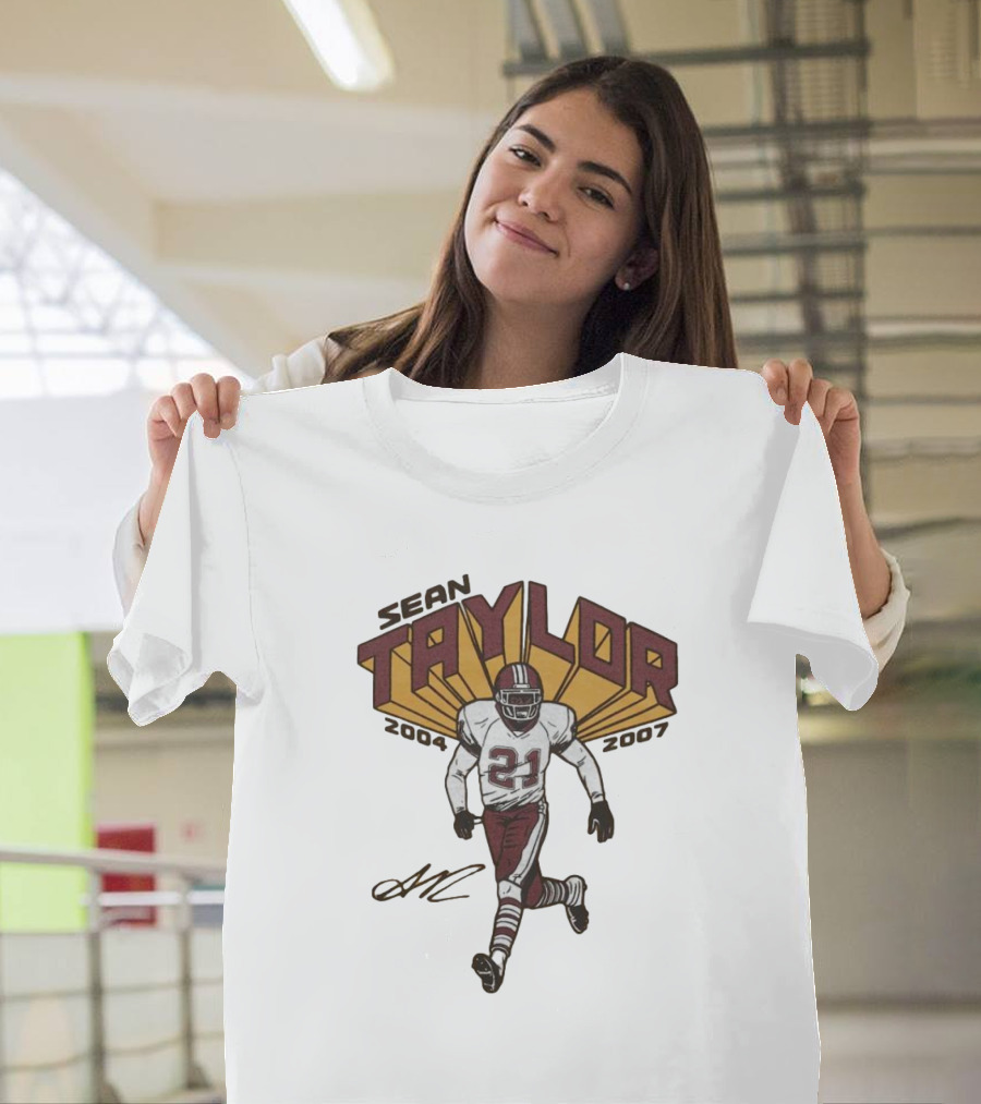Sean Taylor 2004-2007 Washington 21 Signature T-Shirt