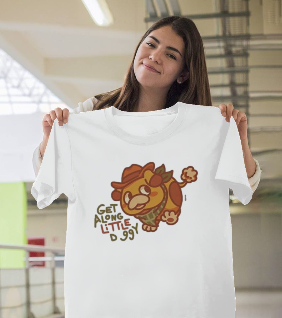 Get Along Little Doggy Cowboy Style Cartoon T-Shirt