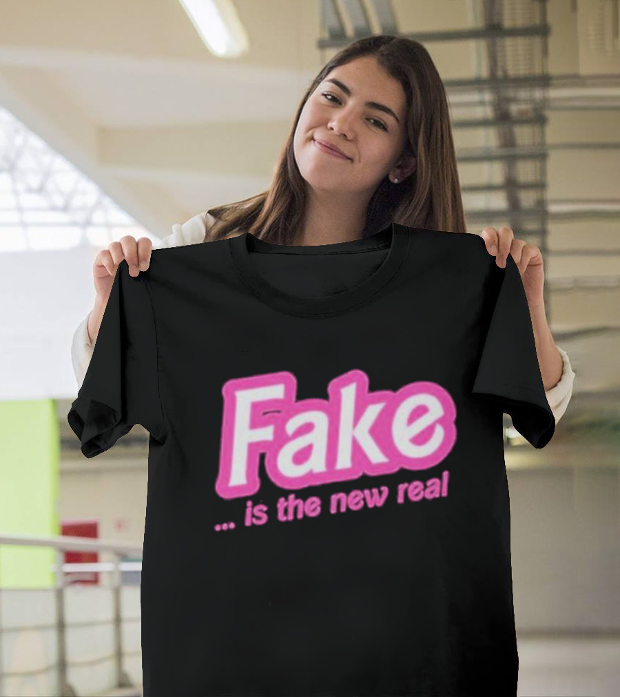 Beabimbo Fake Is The New Real Pink T-Shirt