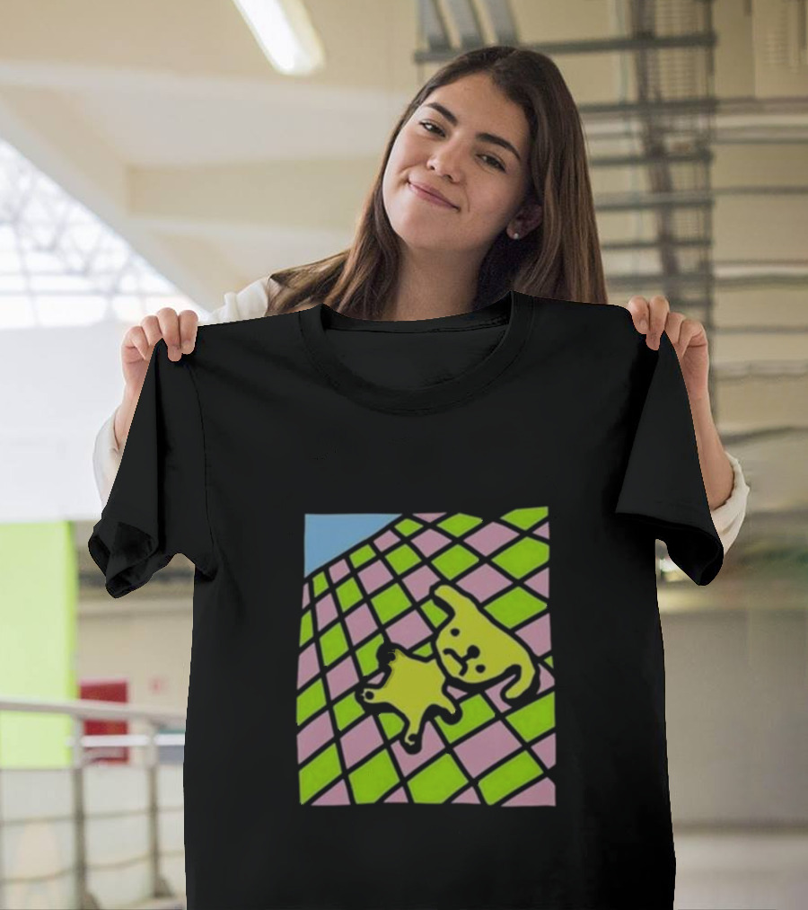 There's A Doggy On The Roof Checkerboard Zoe Bread T-Shirt