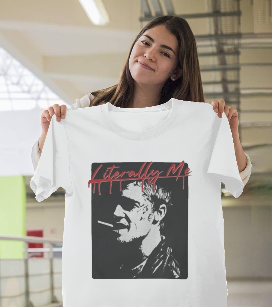 Literally Me Tyler Durden Smoking Silhouette Black and Red T-Shirt