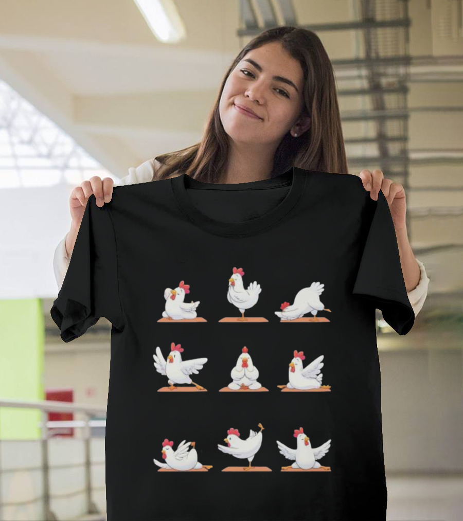 Hen Chicken Yoga Poses For Healthful Practice T-Shirt