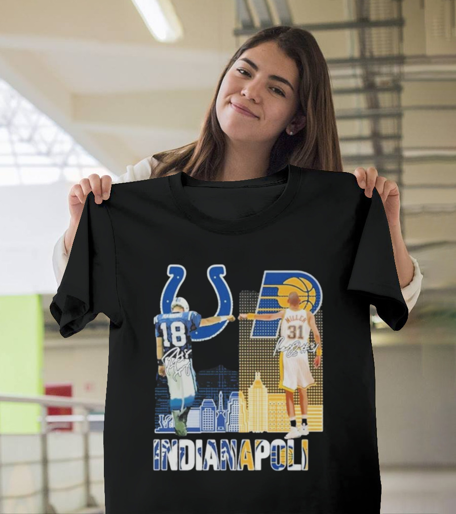 Indianapolis Colts Indiana Pacers Legends Fist Bump T-Shirt