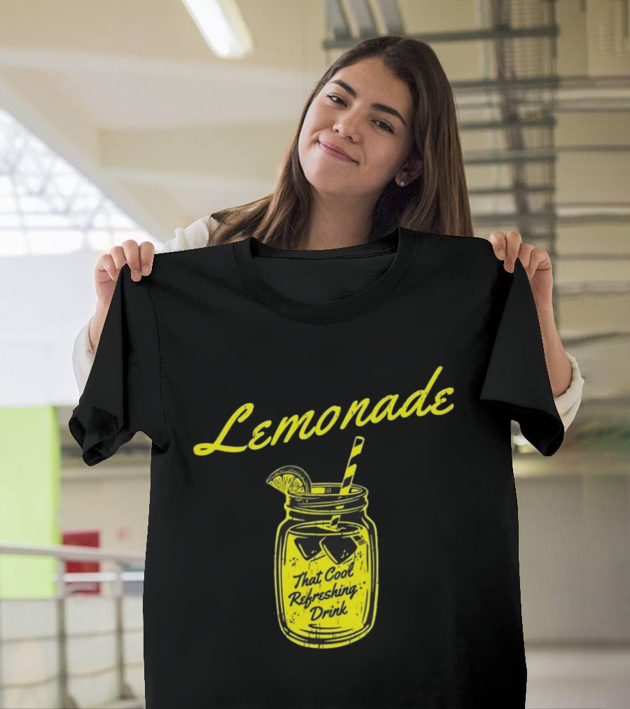 Lemonade That Cool Refreshing Drink Jar With Ice And Straw T-Shirt