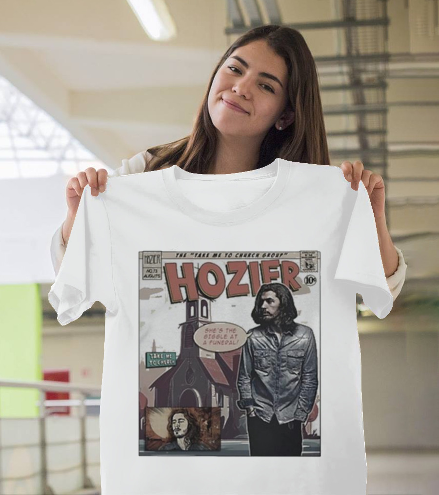 Hozier Comic Style Art She's The Giggle At A Funeral Take Me To Church T-Shirt