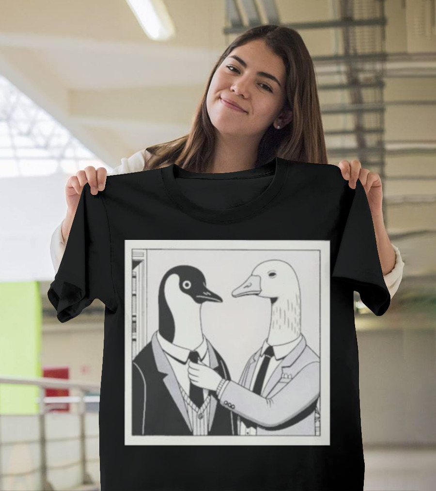 Gentlemen Duck and Penguin in Suits T-Shirt