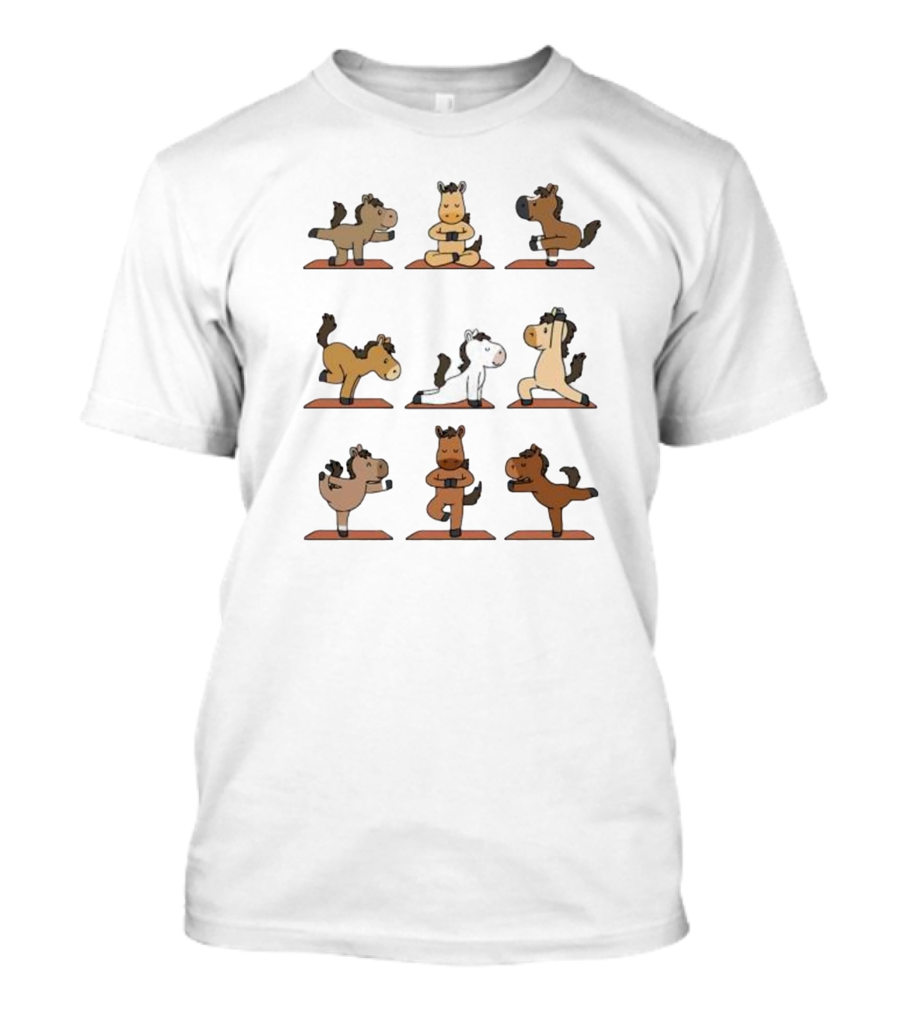 Cute Horse Practice Yoga For Good Health Yoga Poses Collection T-Shirt