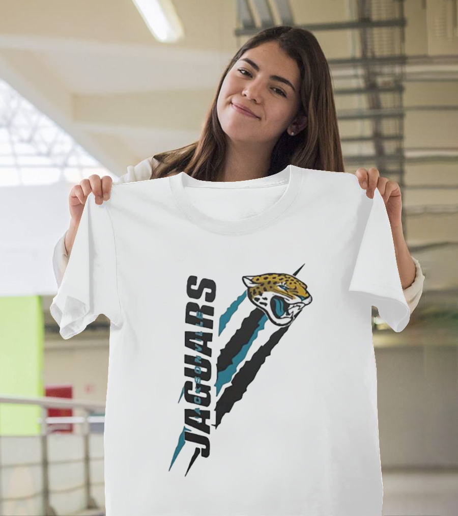 Jacksonville Jaguars Logo Scratch Claw Marks Starter Series T-Shirt