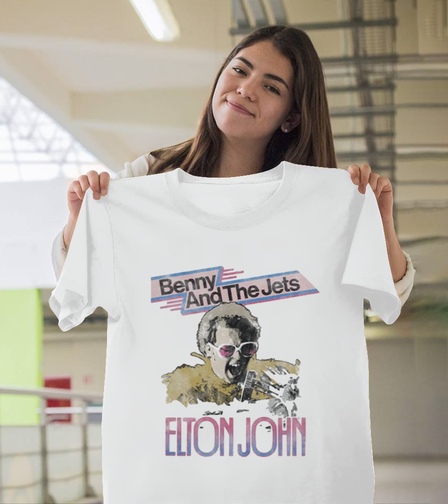 Elton John Bennie And The Jets Watercolor T-Shirt