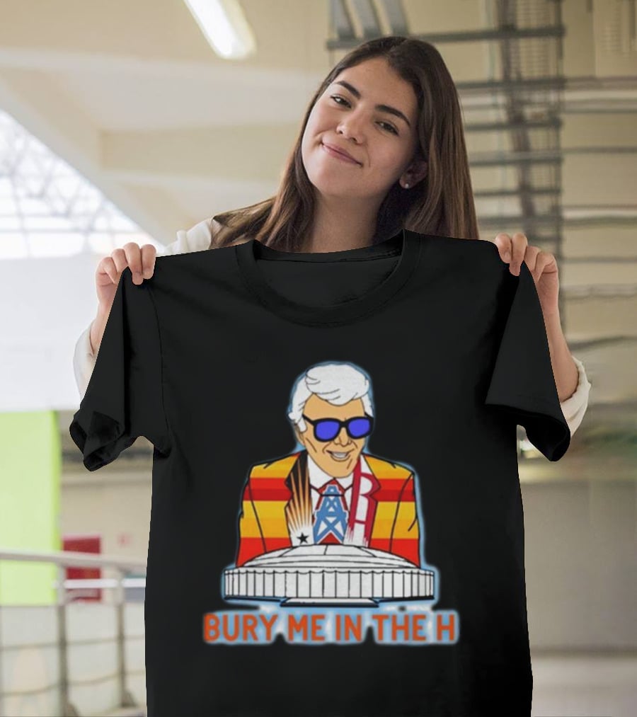 Bury Me In The H Marvin Stadium Fans Football Oilers Stripes T-Shirt